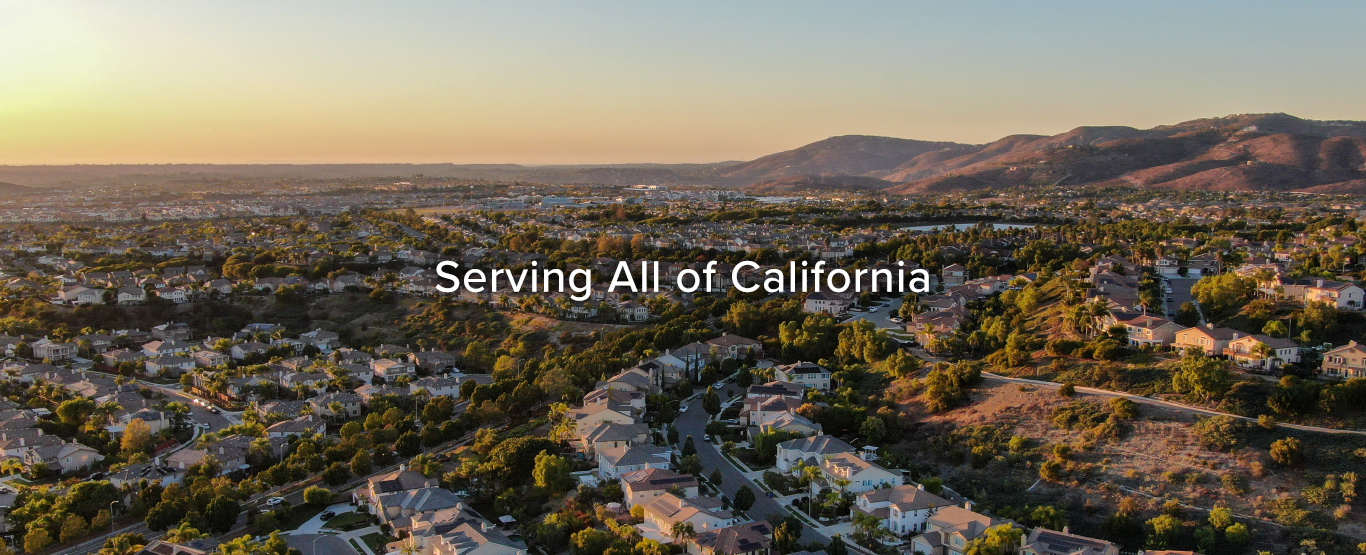 Aerial photo of a California neighborhood